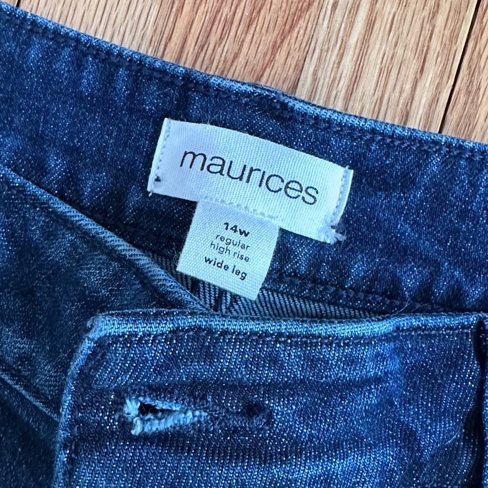 Maurices Deep Blue Wide Leg High-Rise Jeans